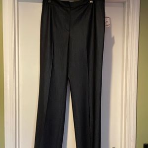 NWT DARK Charcoal Classic Cut Kasper Ladies Lined Slacks Size 12